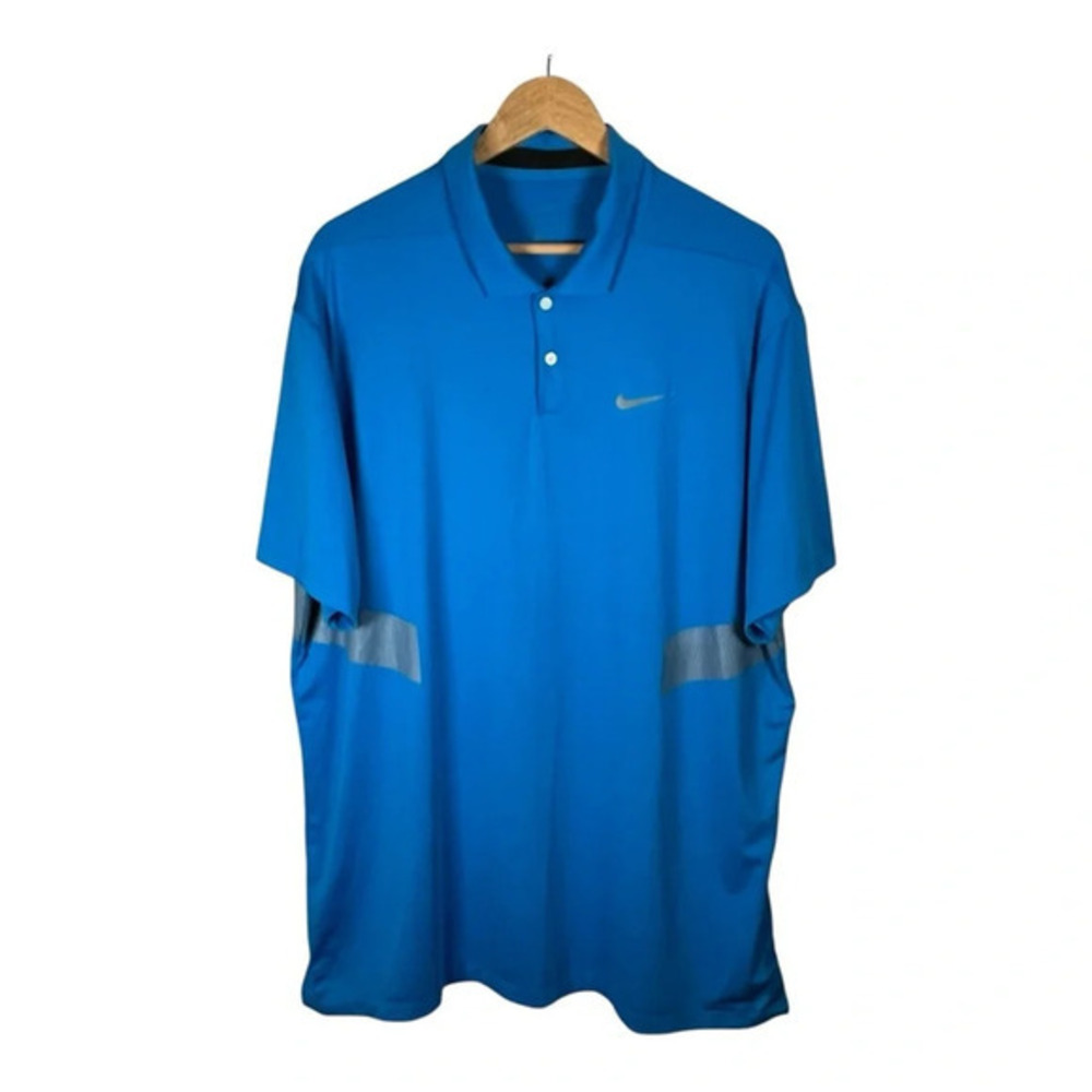 Nike Dri-Fit Vapor Reflective Golf Polo Blue Koepka‎ Shirt Men Size XL